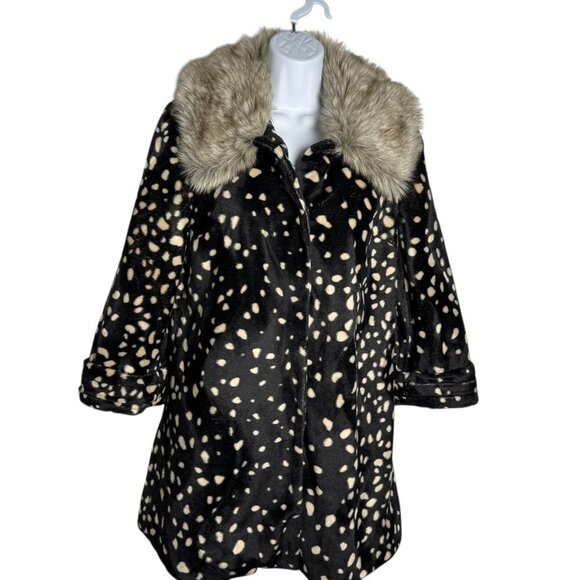 Anthropologie Elevenses size 6 Snowlake “Draconid Coat” Faux Fur Collar Jacket - Picture 11 of 12